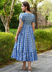 Delightful Blue Color Rayon Digital Print Work Casual Kurti